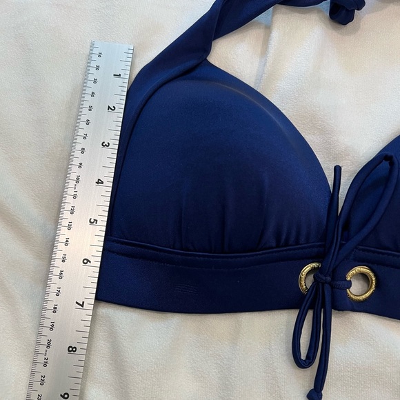 VENUS Indigo Blue Halter Bikini Top with Adjustable Straps Size 32D, 34C, 36B - Picture 6 of 7